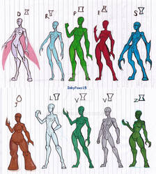 Nautalis Characters' body types