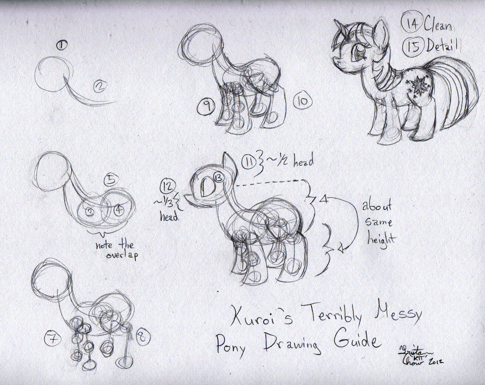 Kuroi's Terribly Messy Pony Drawing Guide