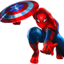 Spider-Man with the shield of Cap