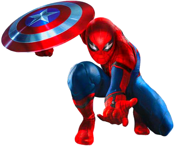 Spider-Man with the shield of Cap