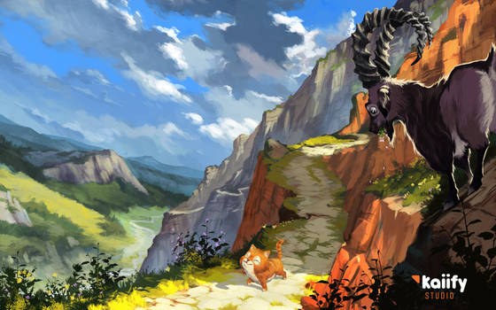 Cat and Mountain