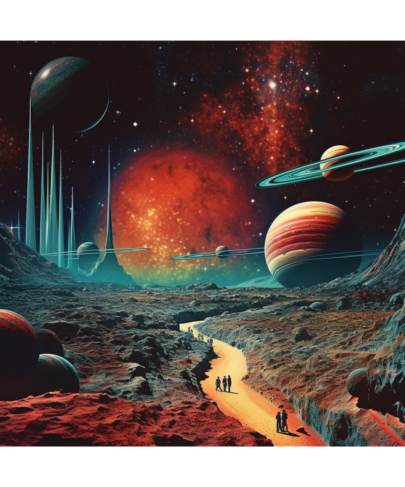 Retro vintage space, outer space, space out, deep by EauDePassion on