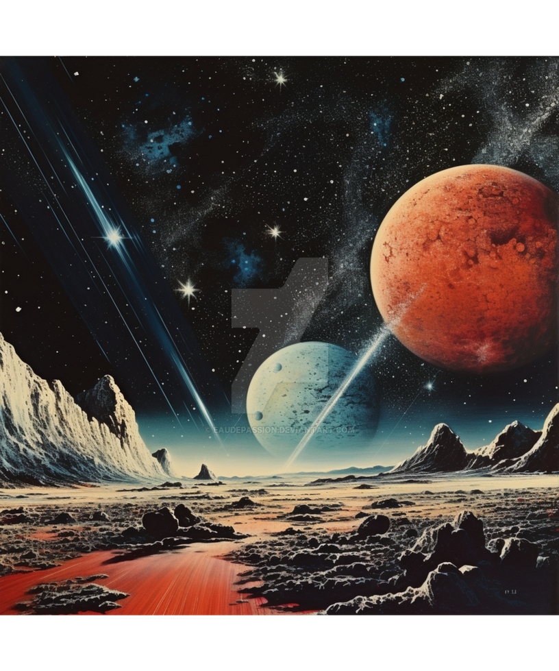 Retro vintage space, outer space, space out, deep by EauDePassion on
