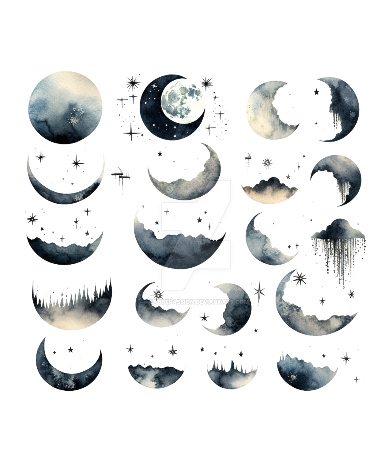 Moon phases aesthetic moon light moon and stars by EauDePassion on ...