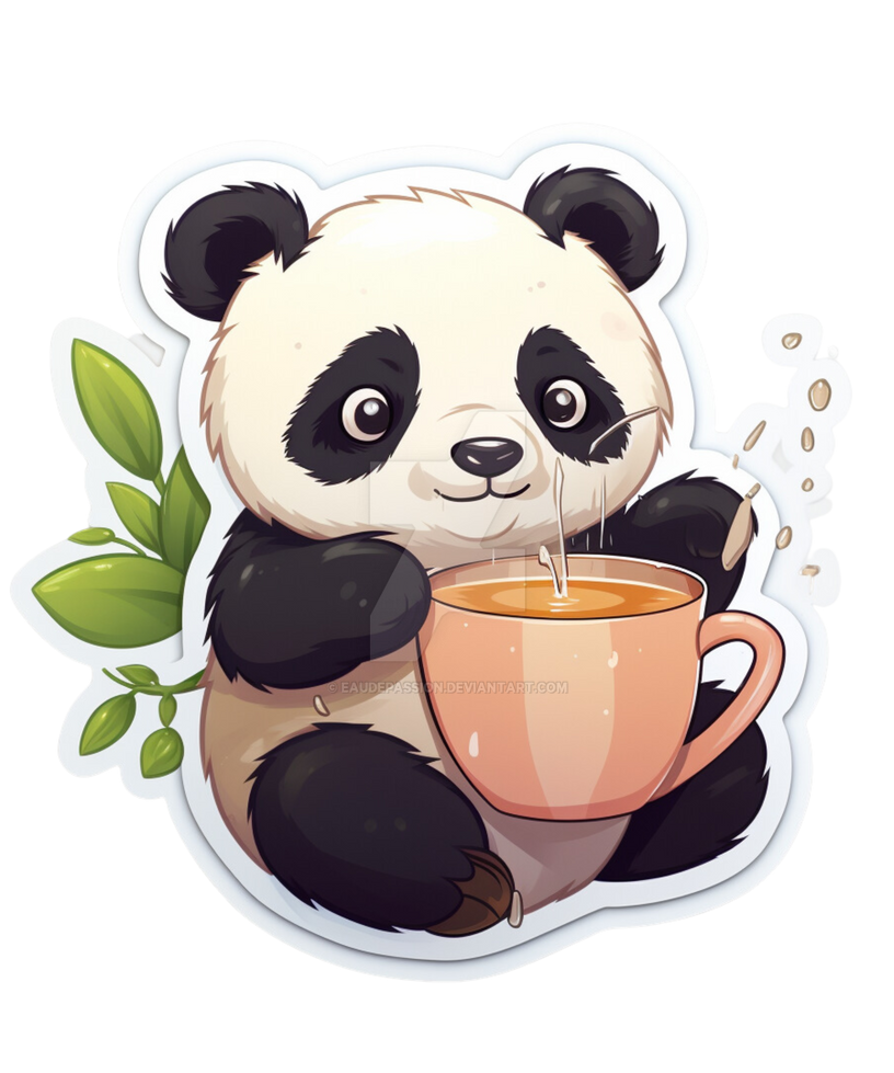 Cute panda with coffee by EauDePassion on DeviantArt