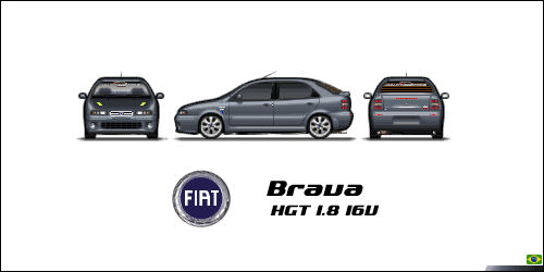 Personal FIAT Brava HGT 1.8 20v 2002 in Pixel Art