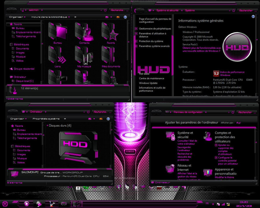 Computer Hud Pink HUD PINK COMPLET BY SOLOMON by solomonsolomon on DeviantArt