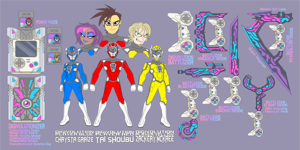 Power Rangers Digivolution - Base Rangers by Tyrranux on DeviantArt