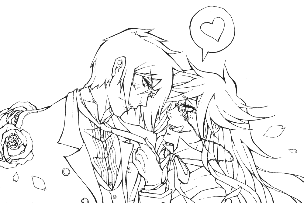 Sebastian and Grell - Lineart