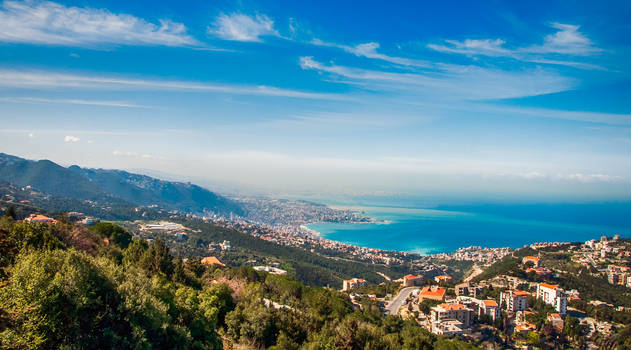 Jounieh Bay and Harissa View From Kfour Lebanon