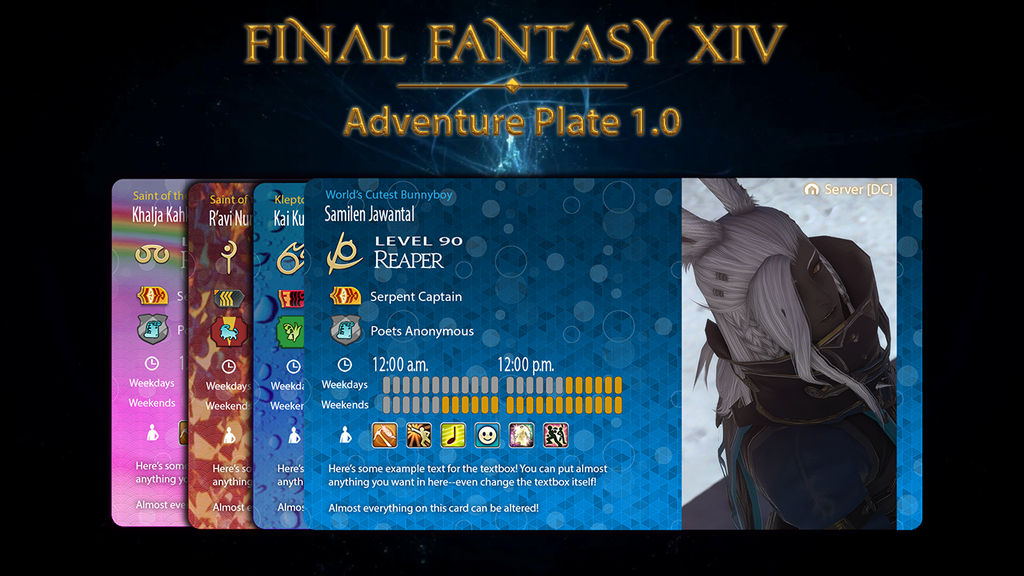 FFXIV Adventure Plate 1.0 by DarthSuki on DeviantArt