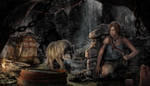 Lara Croft - Hiding from Wolfs by AuraUnity