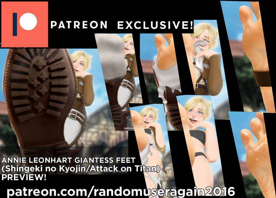 Randomuseragain2016 Deviantart Annie Leonhart giantess feet (patreon) by RandomUserAgain2016 on DeviantArt