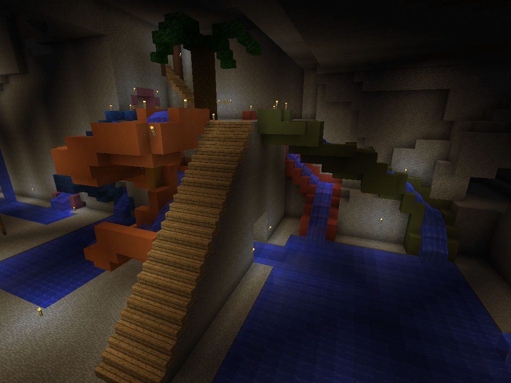 Minecraft Waterpark: View of the Main Staircase by Sotolefish on DeviantArt