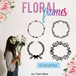 Floral Frame Brushes for Photoshop by TeenIdlee