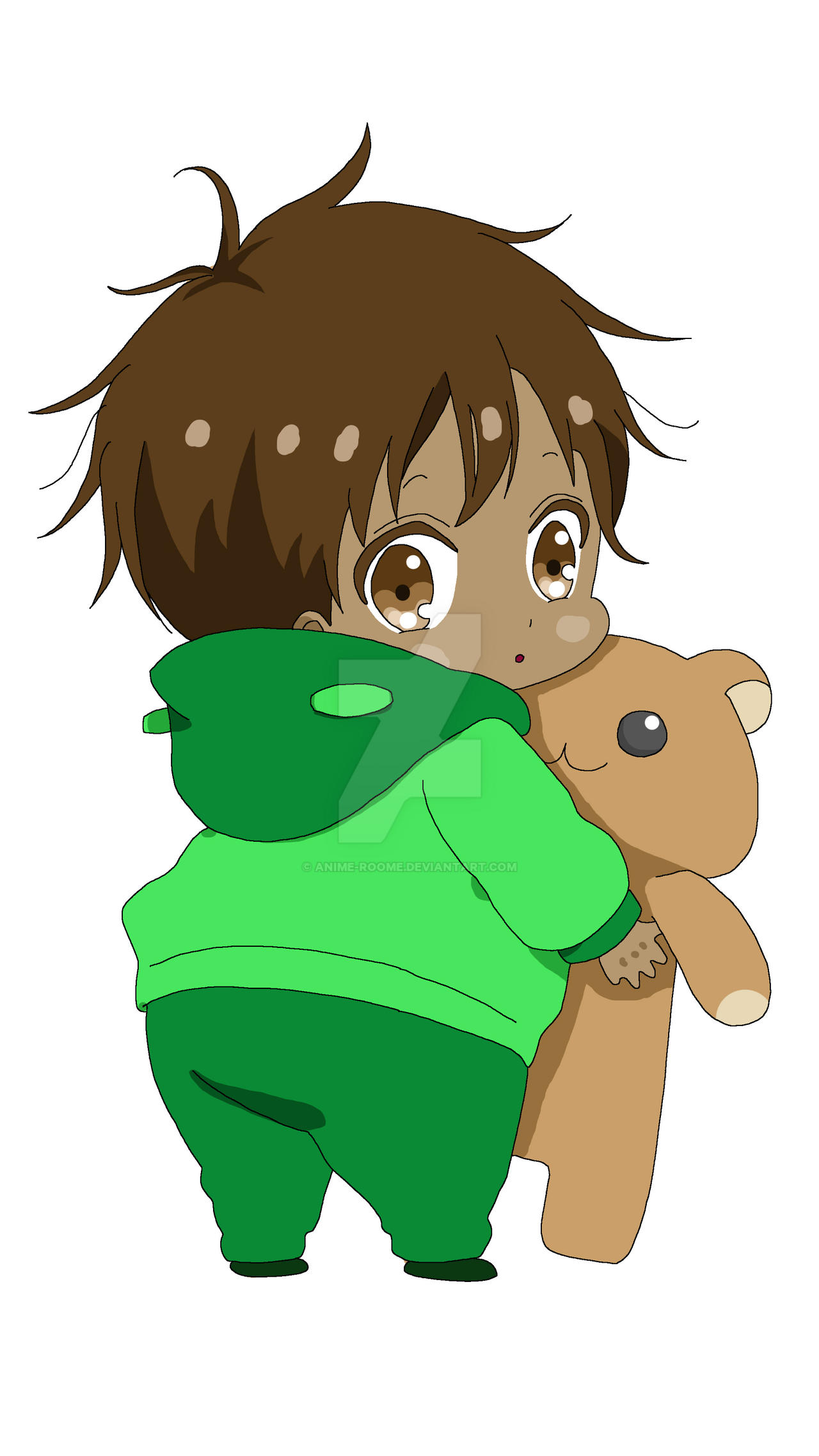 Baby boy with bear (mixed race) by anime-roomE on DeviantArt