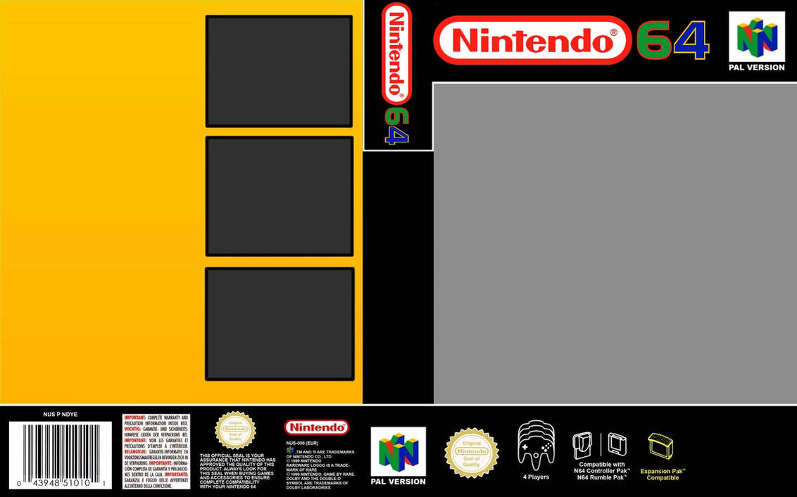 Nintendo 64 Box Art Template
