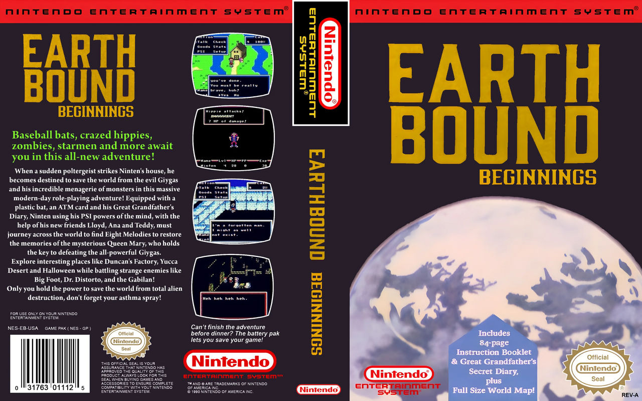 Earthbound Writing Earthbound Beginnings Nes Box Art V2 by hinson0 on DeviantArt