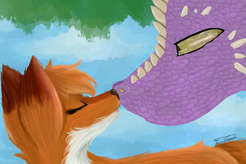 Fox Dragon Deviantart The fox and the dragon by FeatherShine1 on DeviantArt