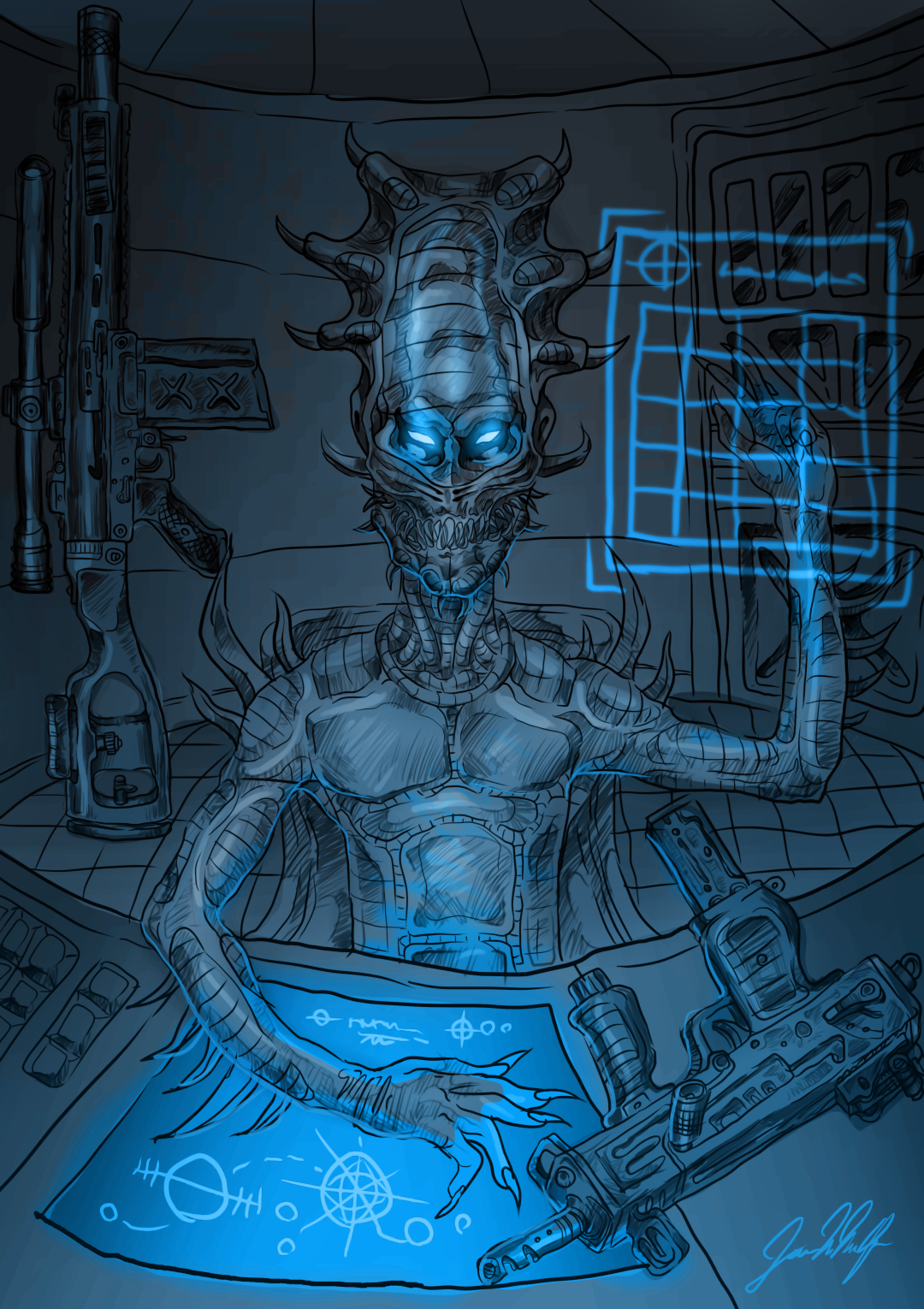 Unfriendly Alien Hostile Alien Space Pilot by JayM0nkey on DeviantArt