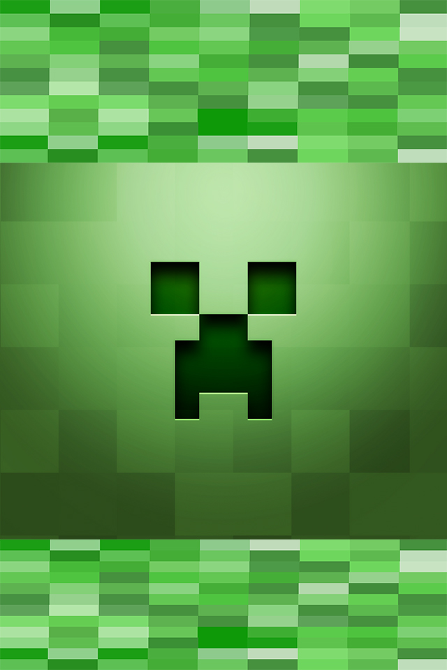 iPhone 4 Minecraft Creeper Lockscreen Wallpaper