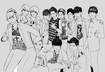EXO group Line Art