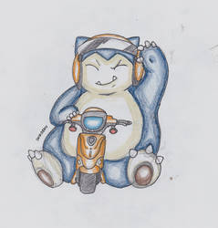 Inktober 2017. 14: Scootin Snorlax