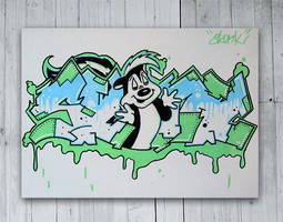 Skunk - canvas board -