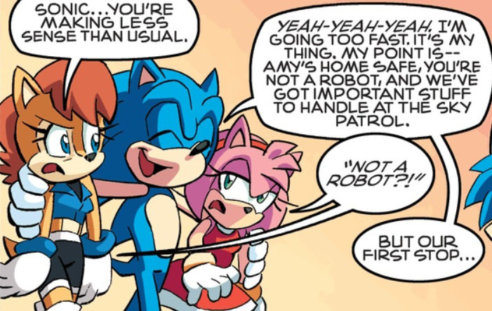 Amy gets trolled, Archie Sonic Comics