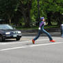 Waluigi Skipping in Street