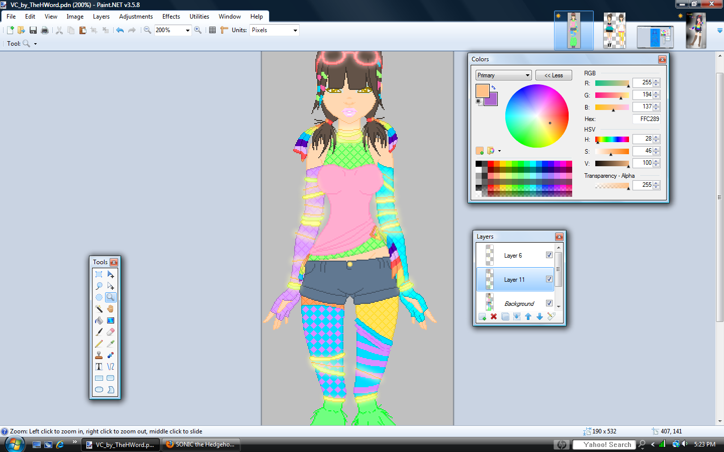 Pretty Rave Girl WIP2