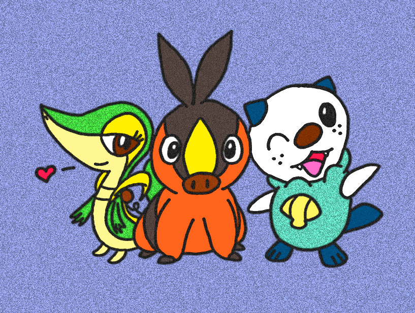 Snivy, Tepig and Oshawott