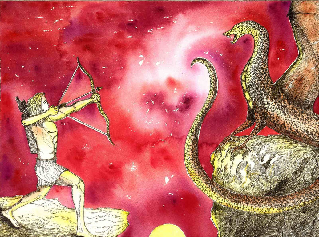 Apollo Fighting Python by AlexandraSimurgh on DeviantArt