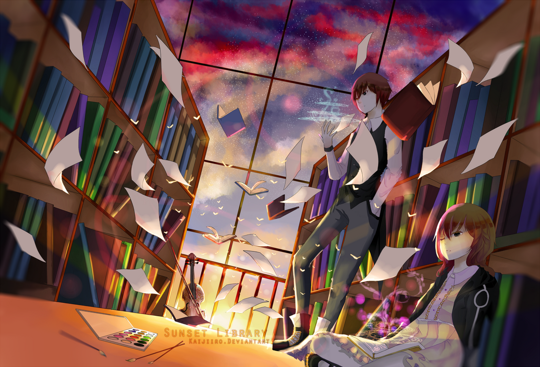 Sunset Library by Kaijiiro on DeviantArt