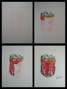 Step by step : Crushed coke can !