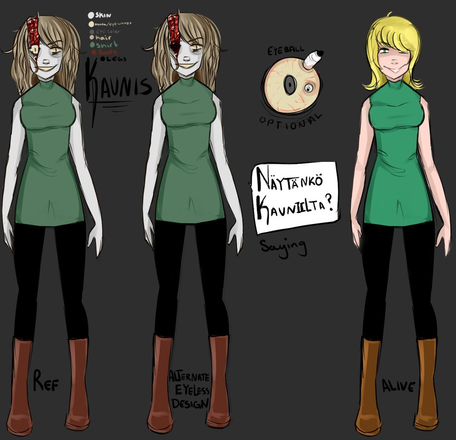 Digital Kaunis Reference (Creepypasta OC) .