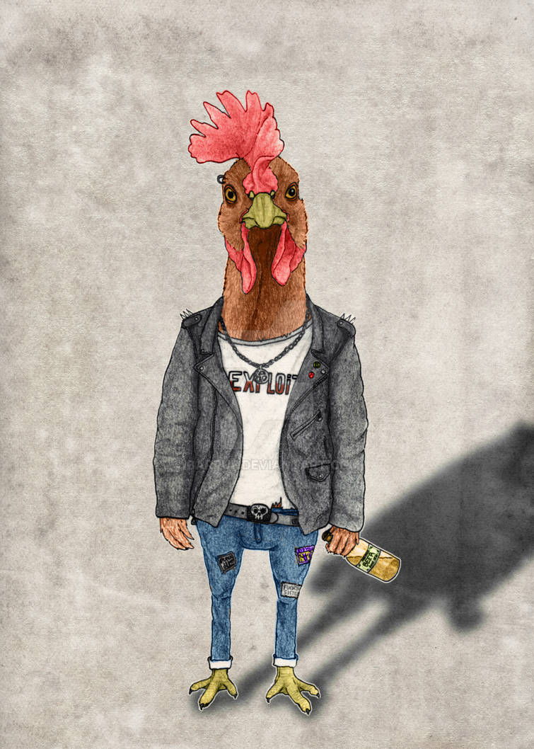 Punk Chicken Punk Chicken (color version) by barruf on DeviantArt