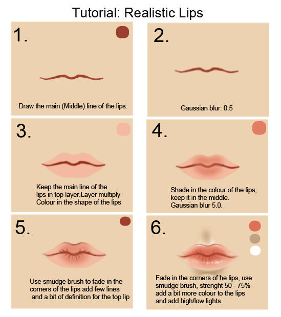 How To Draw Realistic Lips Tutorial