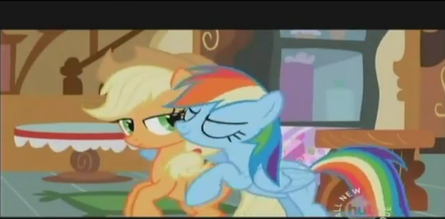 Rainbow Dash Kissing AppleJack