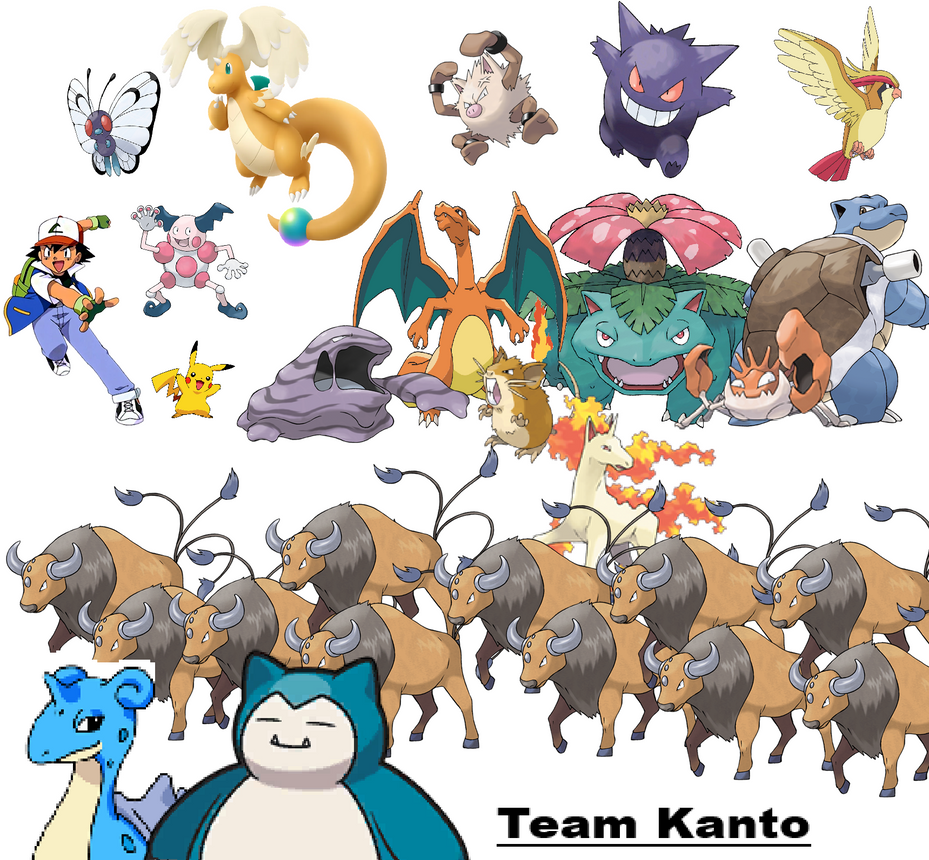 Ash Pokemon Collection Ash's Pokemon Team (Kanto Team) by PowerXnetwork on DeviantArt
