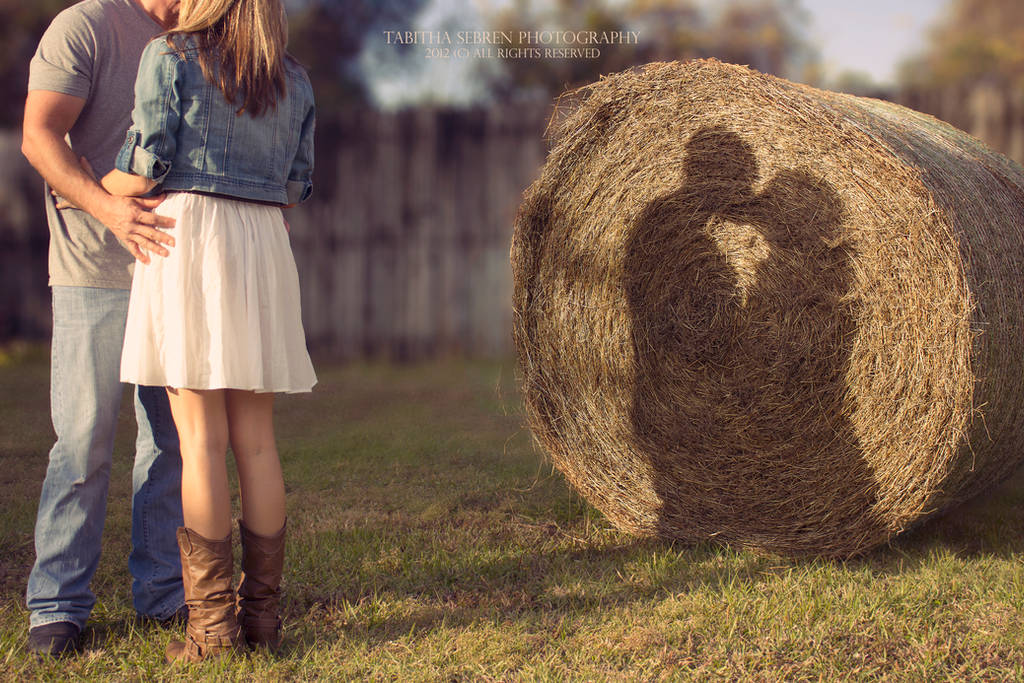 Shadows and Hay Bales by TabithaS-Photography