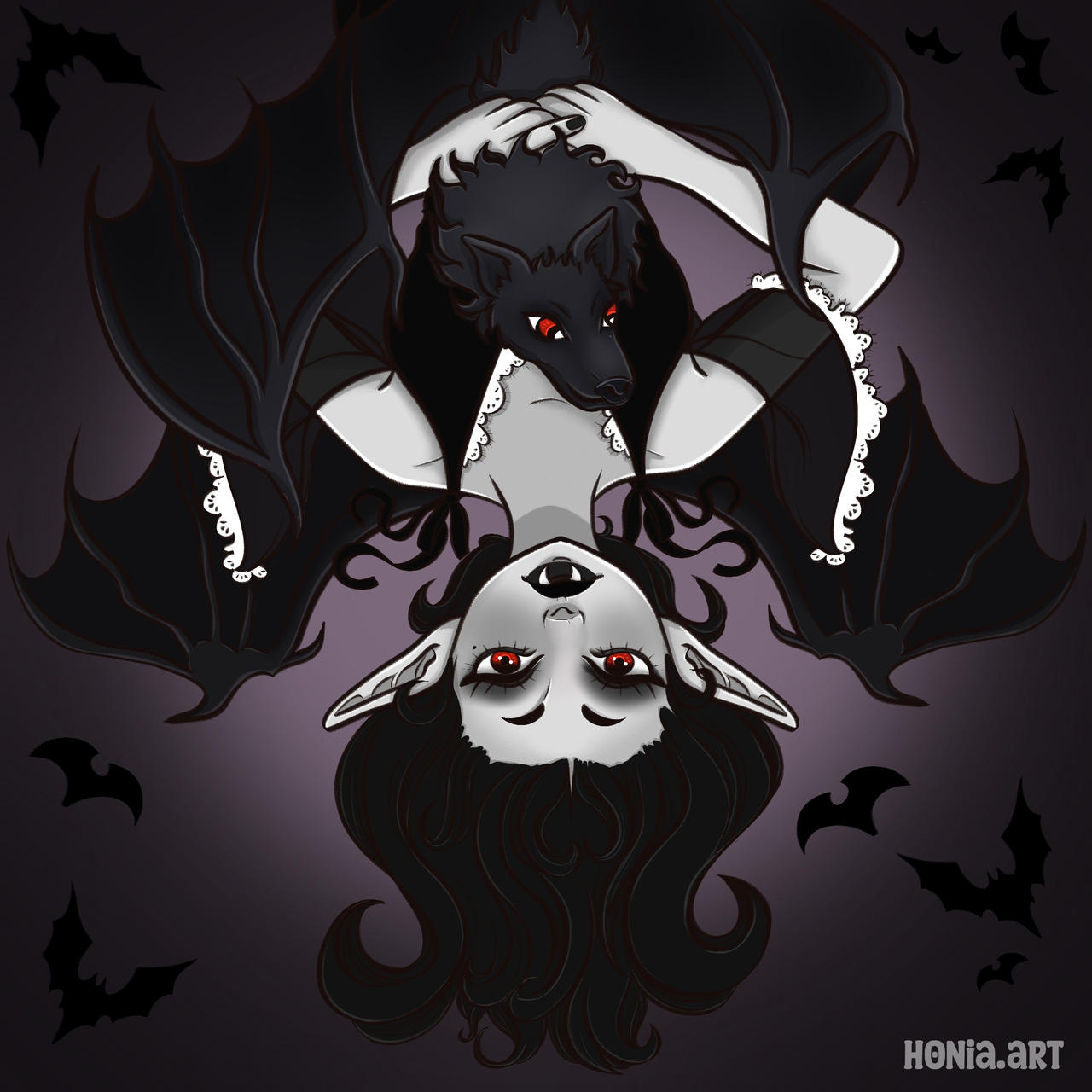 Bat Riding Deviantart Bat by honiaart on DeviantArt