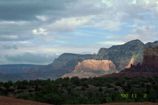 Sunlit outcrop in Sedona