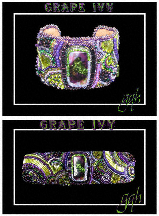 Grape Ivy Embroidered Cuff