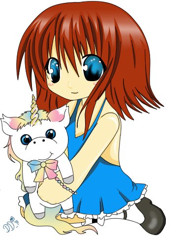 chibi and a unicorn