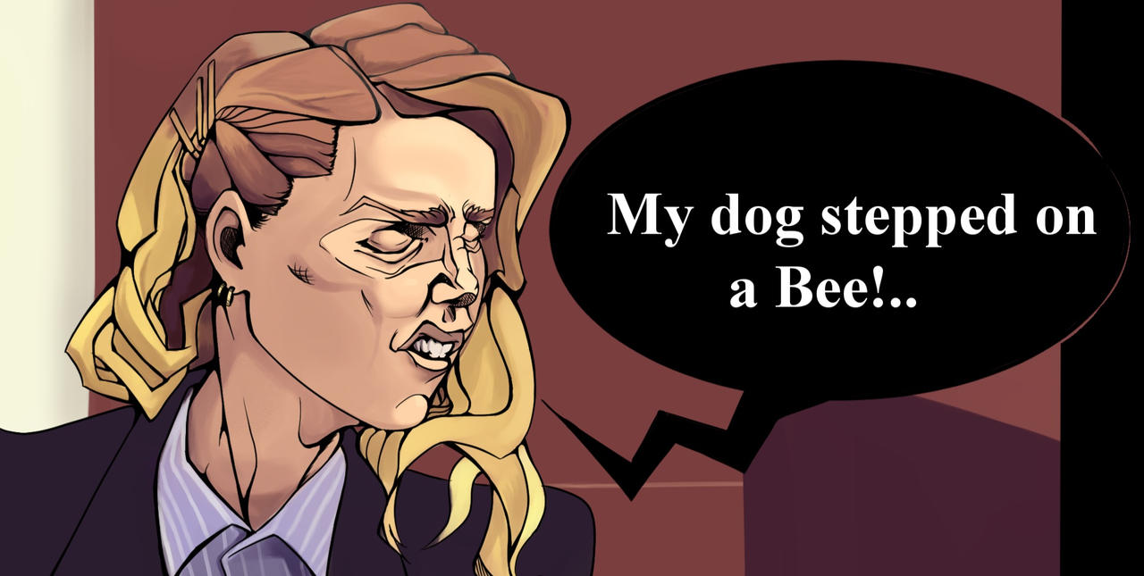 My dog stepped on bee! by AlleySketchit on DeviantArt