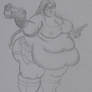 Fat BBW Lara Croft Sketch December 19th 2012 B