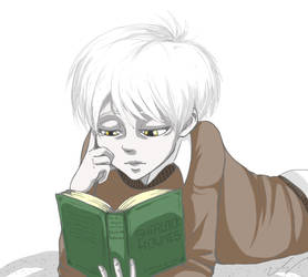 lil Shogo reading Sherlock Holmes