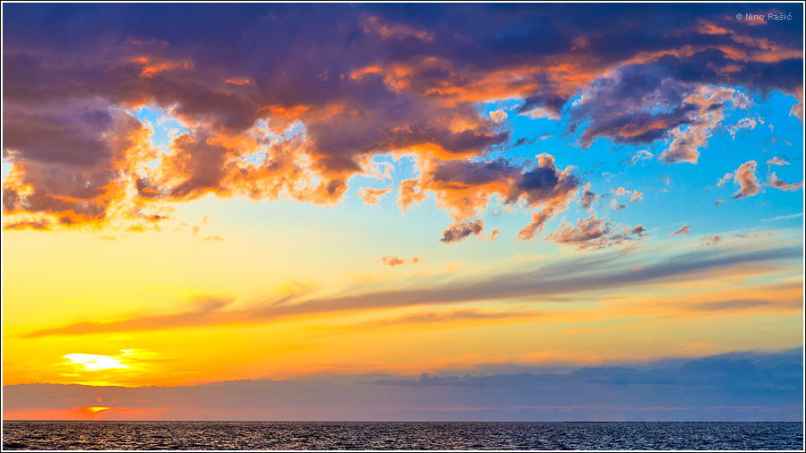 Colorful sunset over the sea