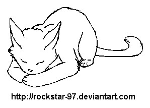 Sleeping cat lineart